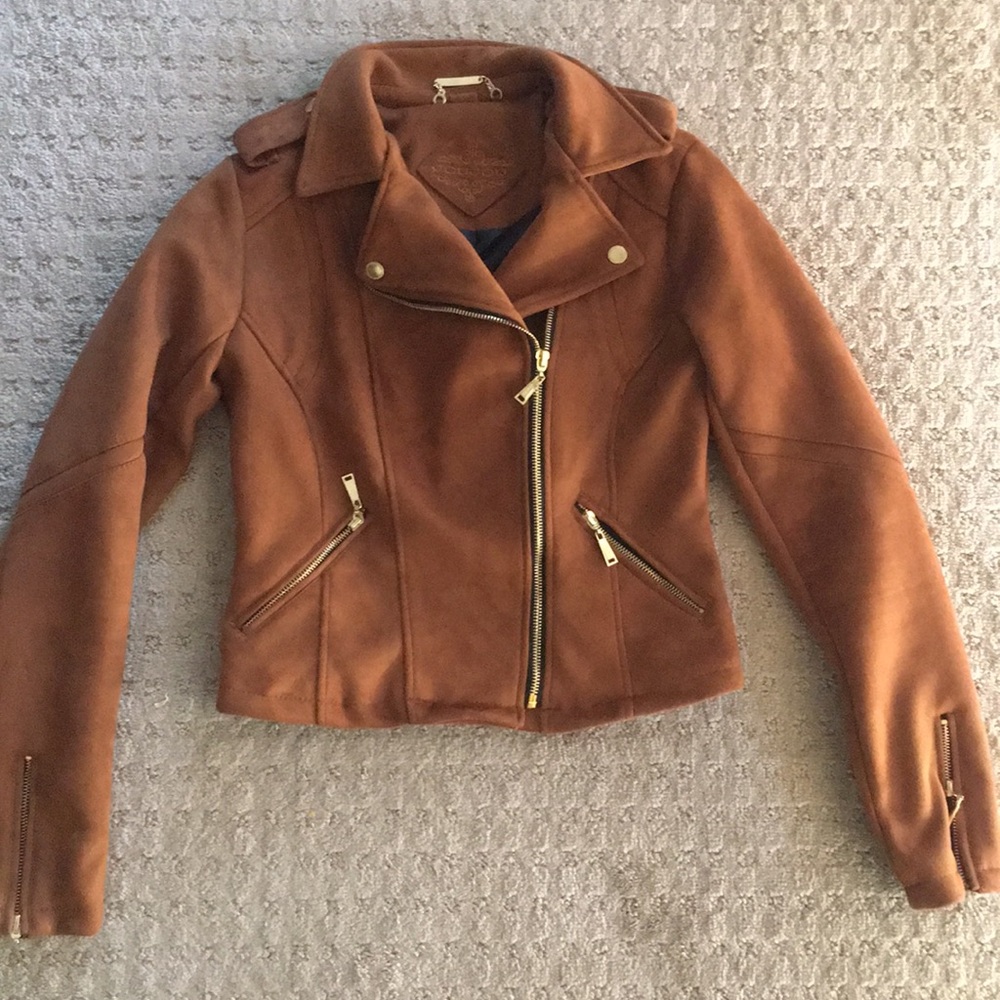 🍁🍂🍁 Faux suede Moto jacket, size XS